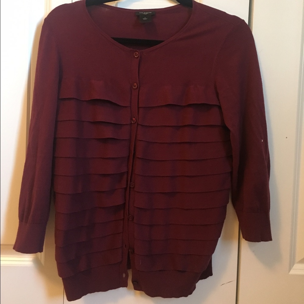 Ann Taylor Cardigan maroon