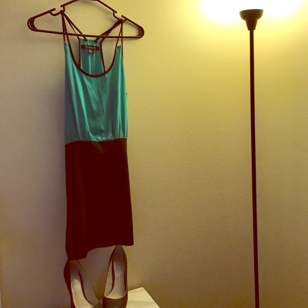 Green and black dress