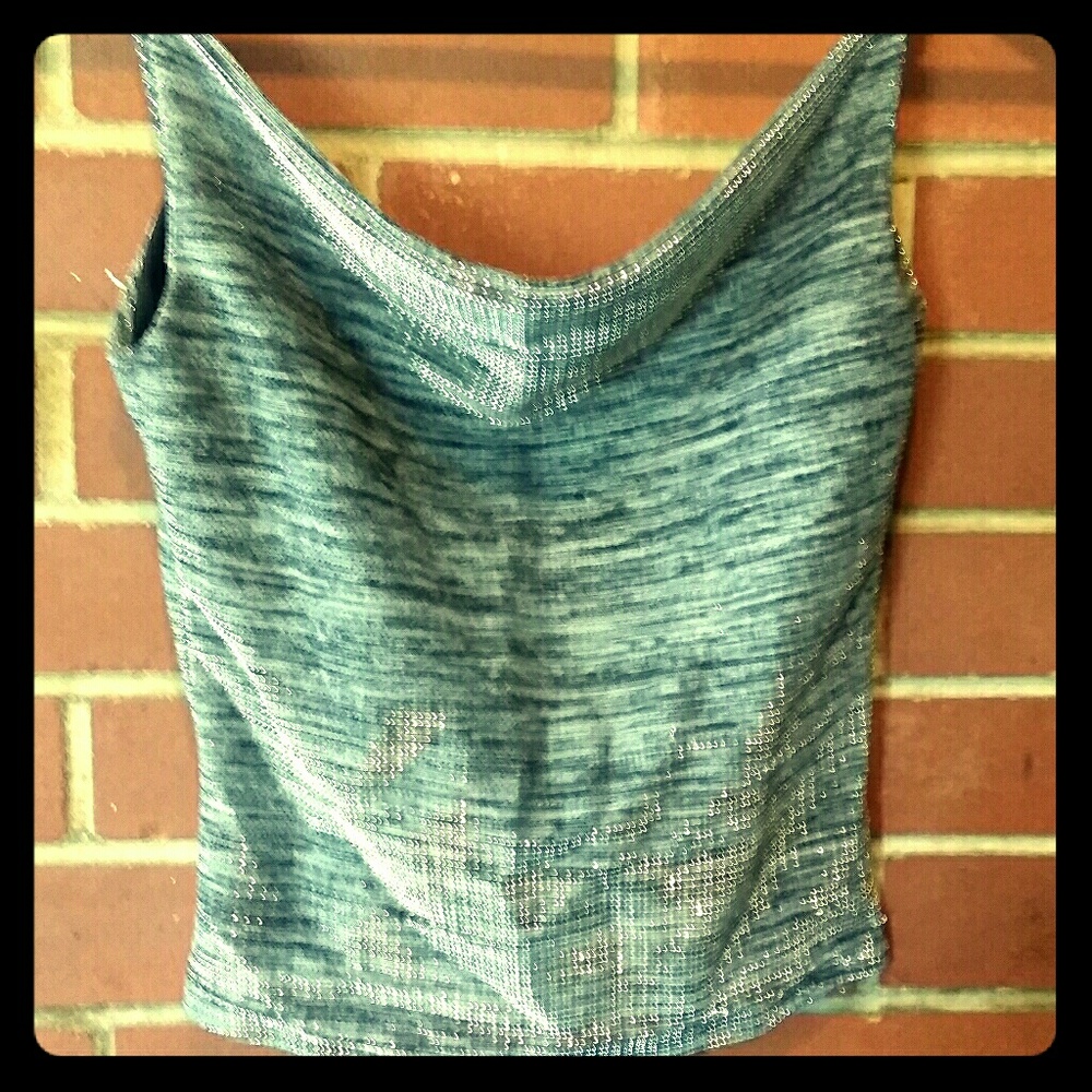 Small silver spaghetti strap dress up tank top