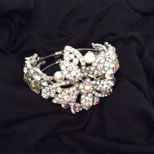 Costume Iridescent Jeweled Cuff Bracelet
