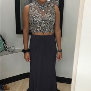 Grayish purple two piece prom dress!