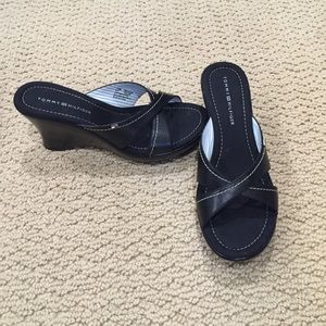 Tommy Hilfiger Kerry Black Wedge Sandal