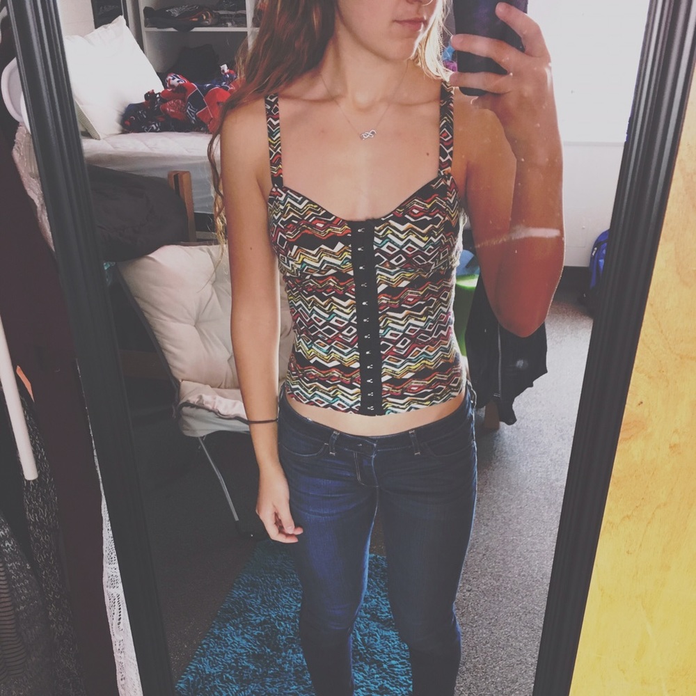 ((SOLD)) FULL TILT SEXY AZTEC CORSET TANK
