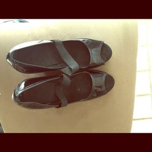 Nine West wedge peep toe Mary Janes