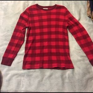 Cherokee red on red checker long johns shirt