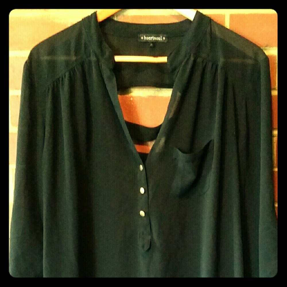 Black sheer over size top