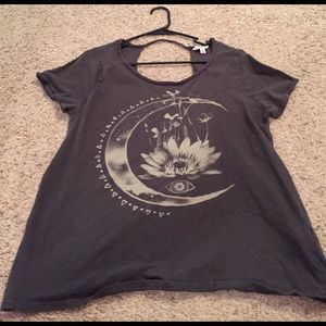 Short sleeve top with open back