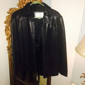 Nine West black leather jacket