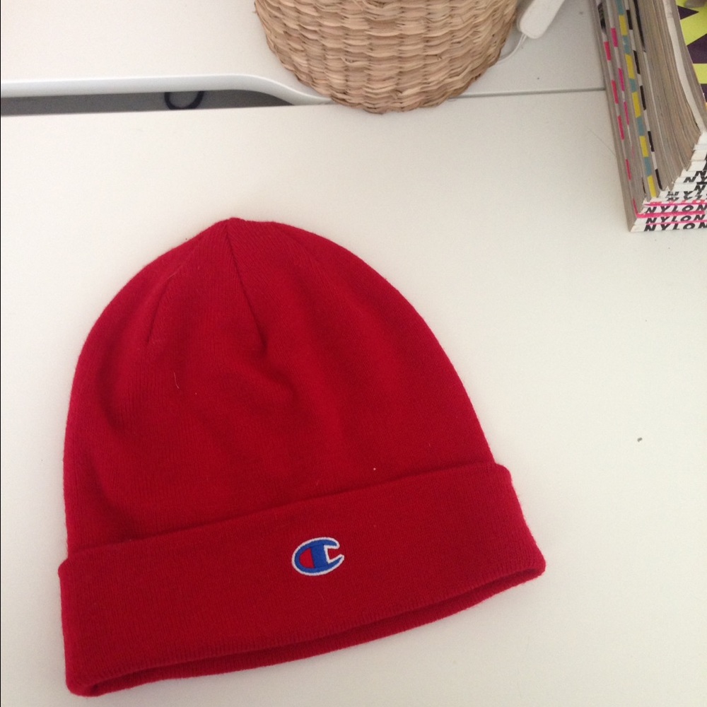 Red champion beanie