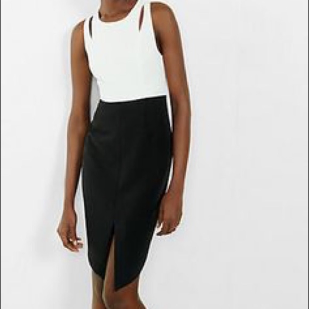 Express Color Block Cut Out Sheath Dress