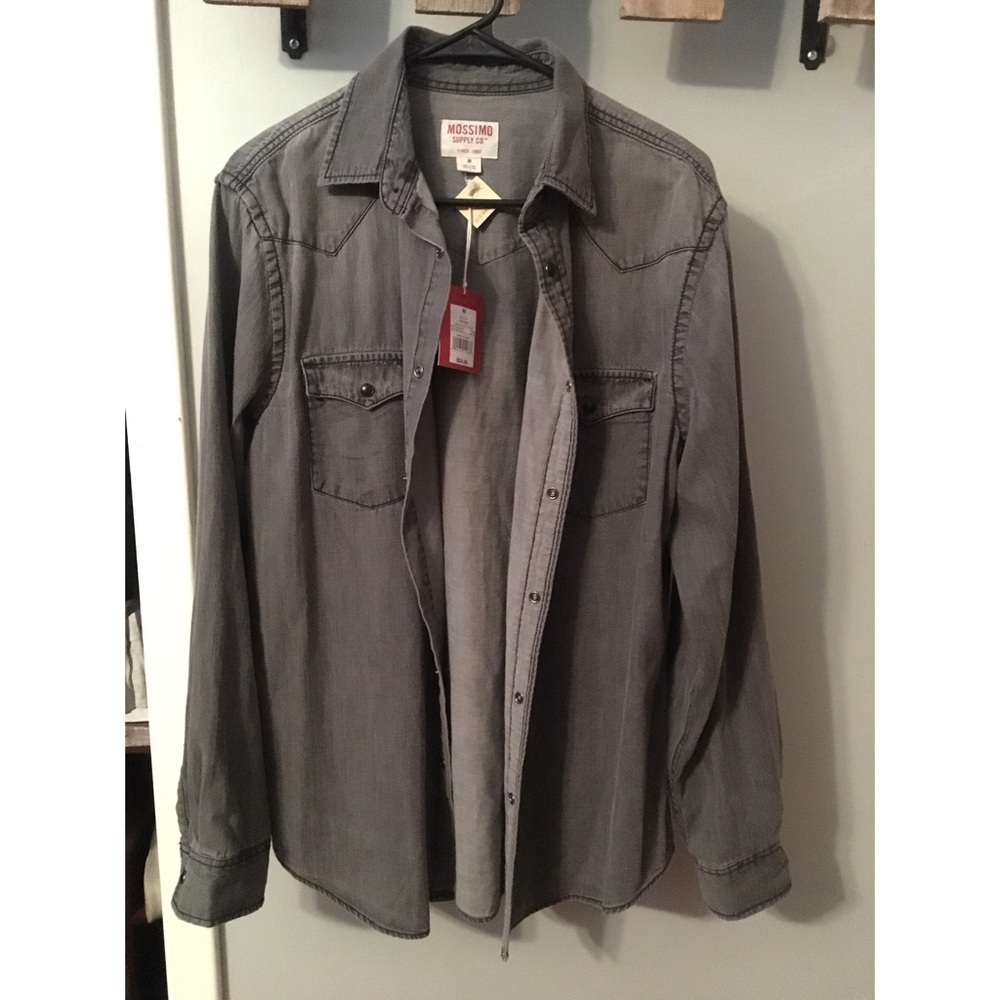 Men's denim button down