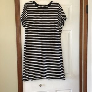 Black and White Striped Midi Dress