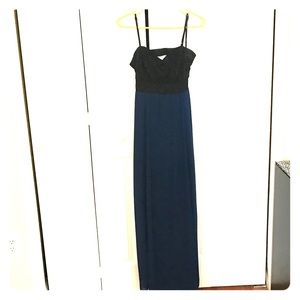 Blue and black dress