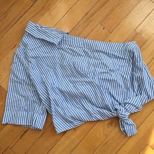 Tops - Zara stripe one shoulder knot top Size Medium Tops - Zara stripe one shoulder knot top Size Medium
