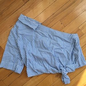 Tops - Zara stripe one shoulder knot top Size Medium Tops - Zara stripe one shoulder knot top Size Medium