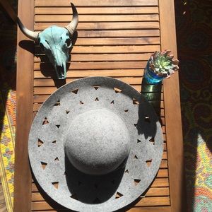 Grey Felt Anthropologie Wide Brim Floppy Hat