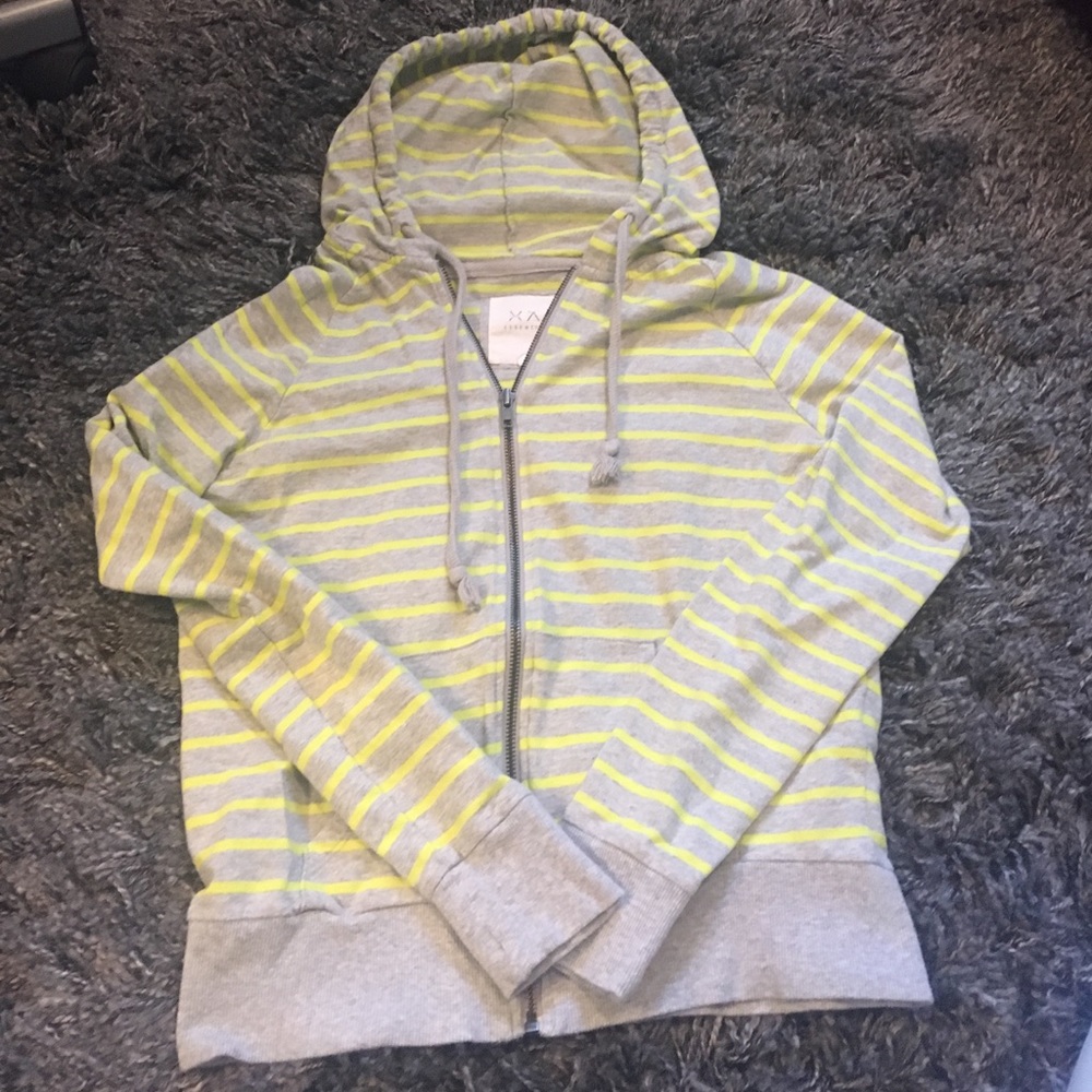 Forever 21 Striped Zip Up Hoodie