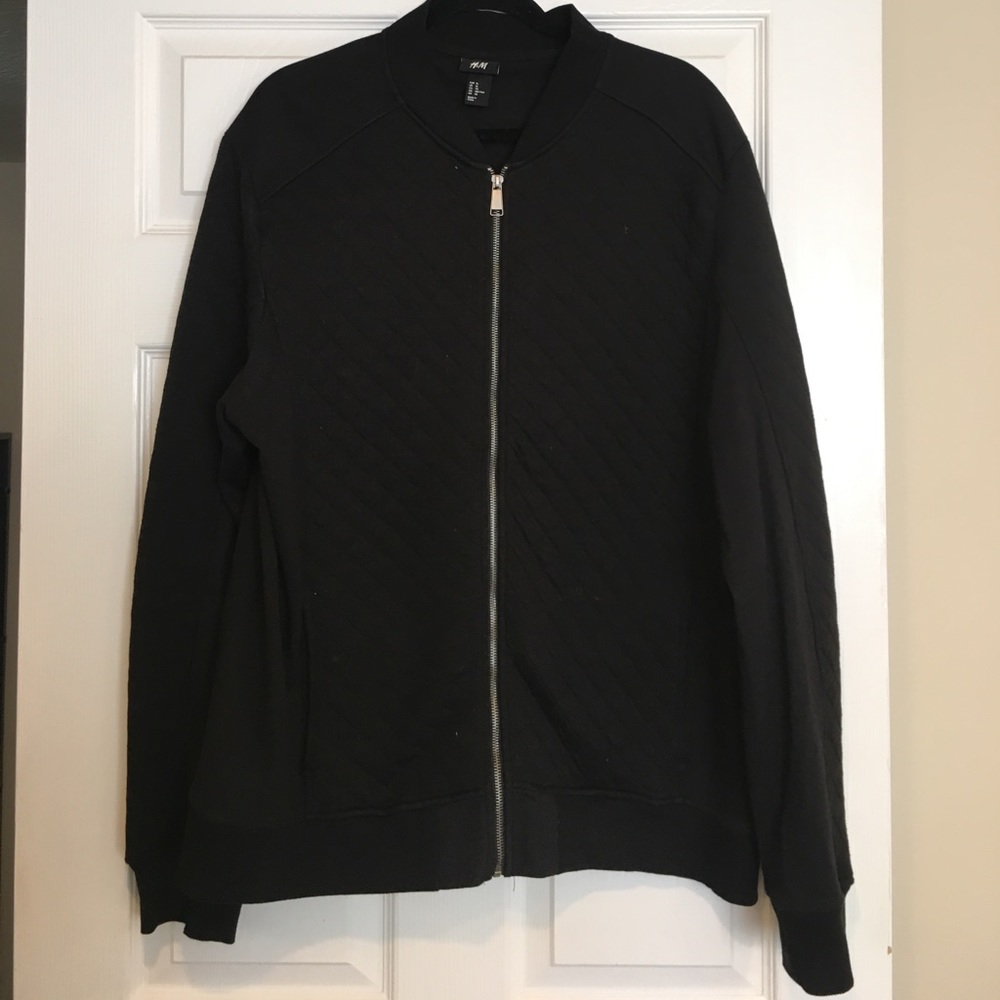 H&M Quilted Black Zip up Jacket