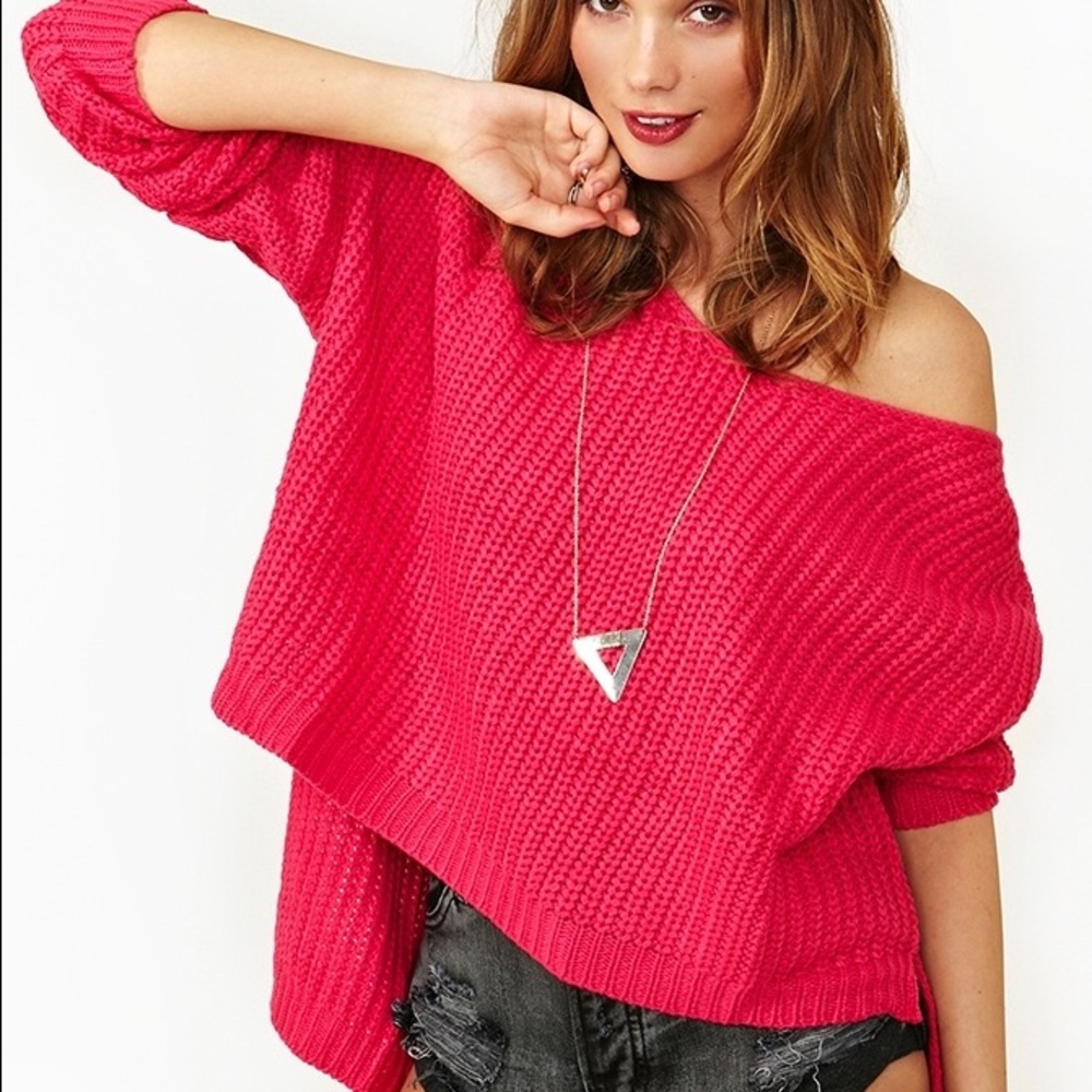 Cozy & Cute Hot Pink Knit Sweater