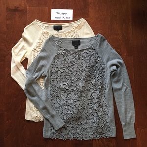 J. Crew Popover Lace Sweaters, Set of 2