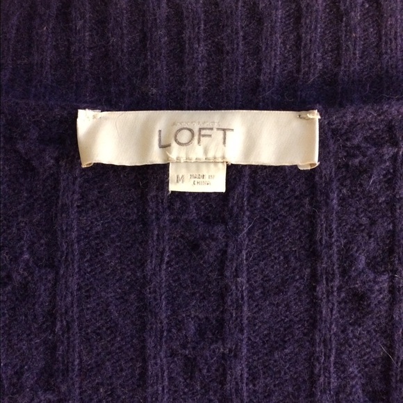 Purple LOFT Cable Sweater, size M - Picture 3 of 4