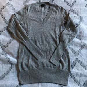 J. Crew Collection grey cashmere vneck sweater
