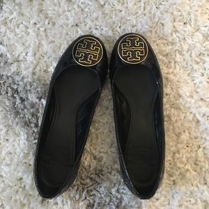 Tory Burch black patent leather flats