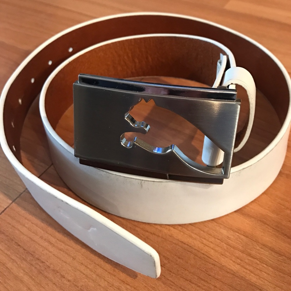 Puma White Golf Belt (Size M, 90CM)