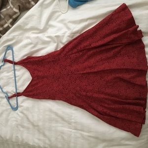 A beautiful red and lace mini dress