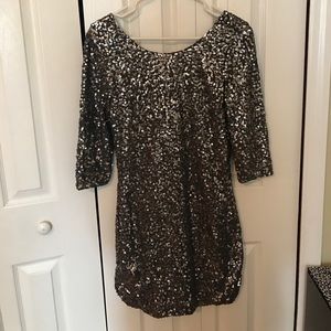 Silver sequin dress