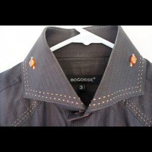Bogosse Designer Button-Up Dress Shirt - Medium