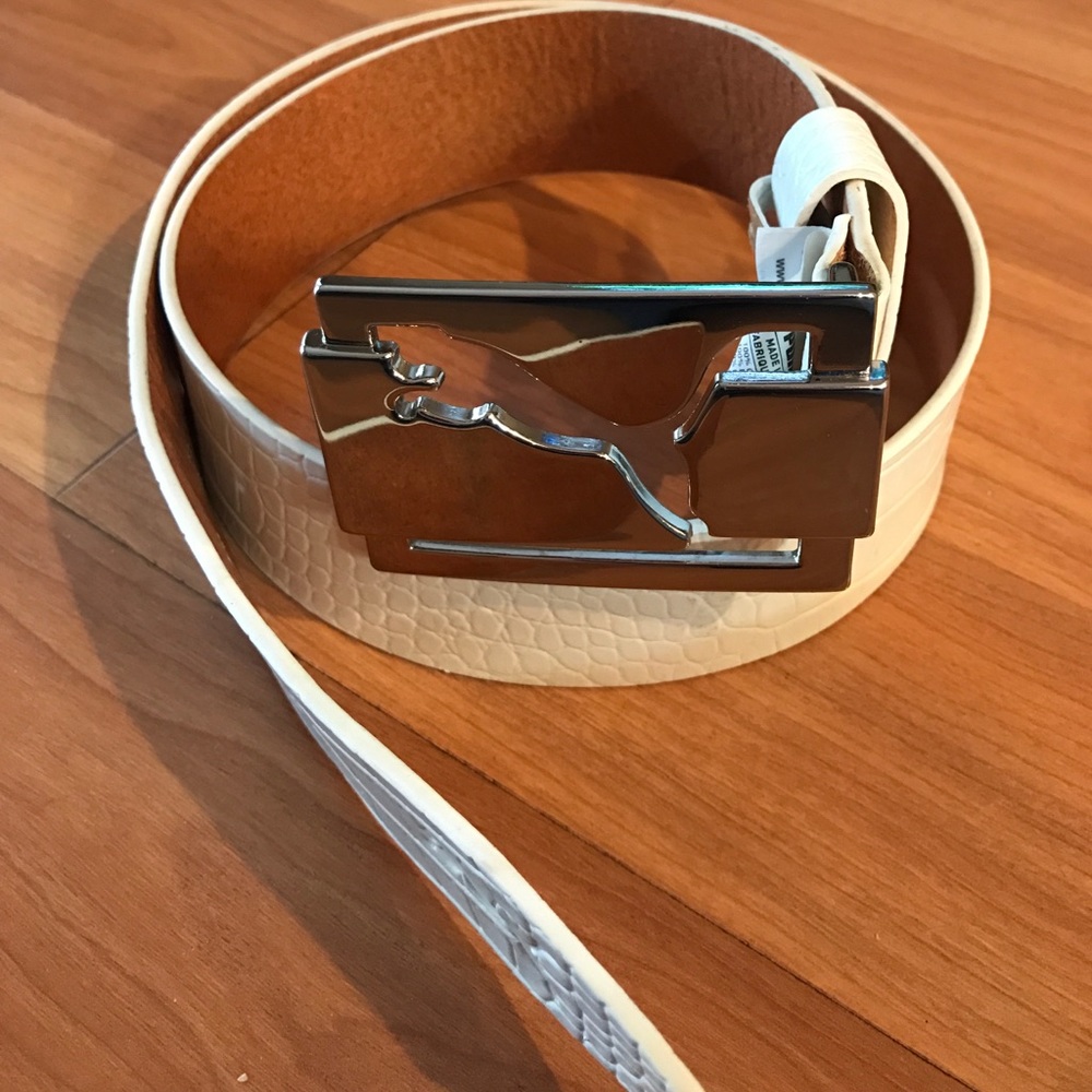 Puma White Golf Belt (Size M, 90CM).