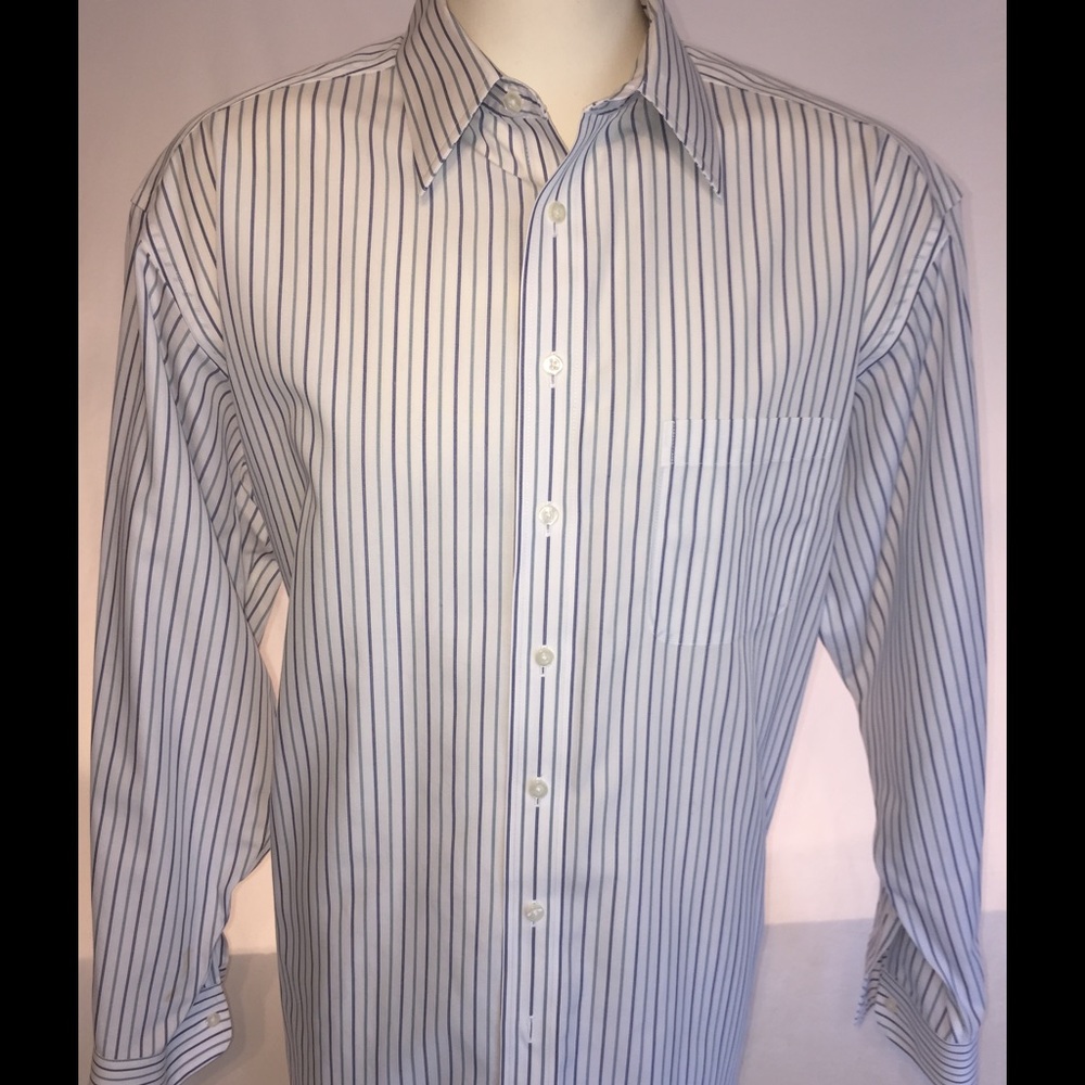 Men's Dress Shirt Blue & Teal pinstripe
