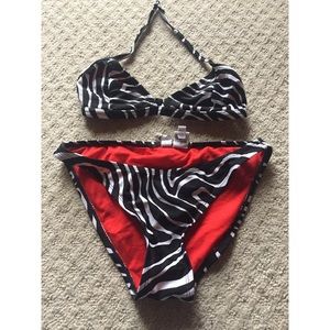 Zebra patterned bikini