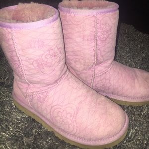 Pink Flower Uggs