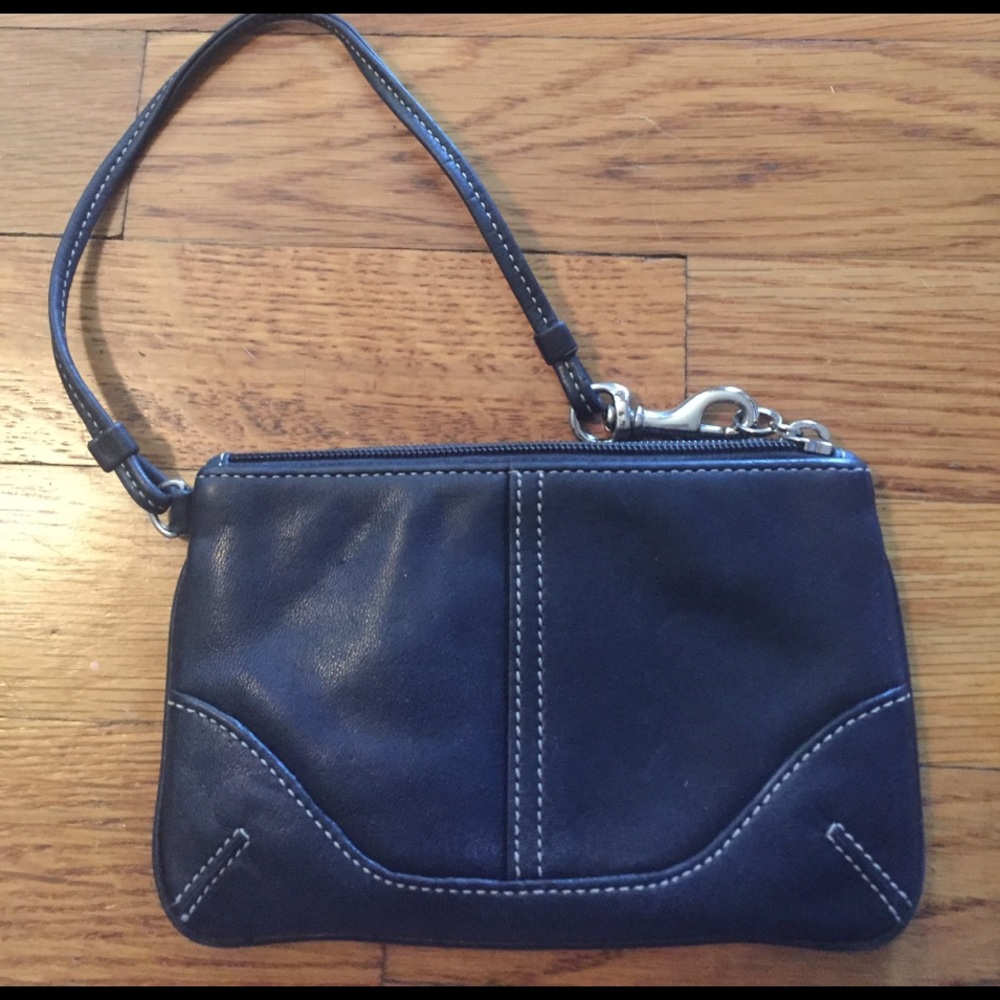 Coach small black wallet wristlet
