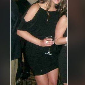 Cold shoulder black dress