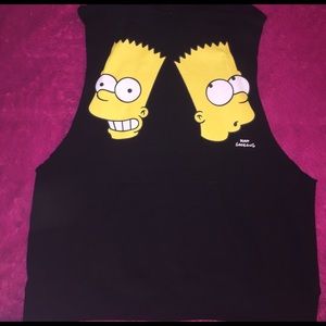 Cute simpsons no sleeve hoodie
