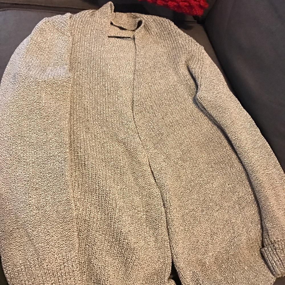 Banana-- open cardigan with side leather zippers