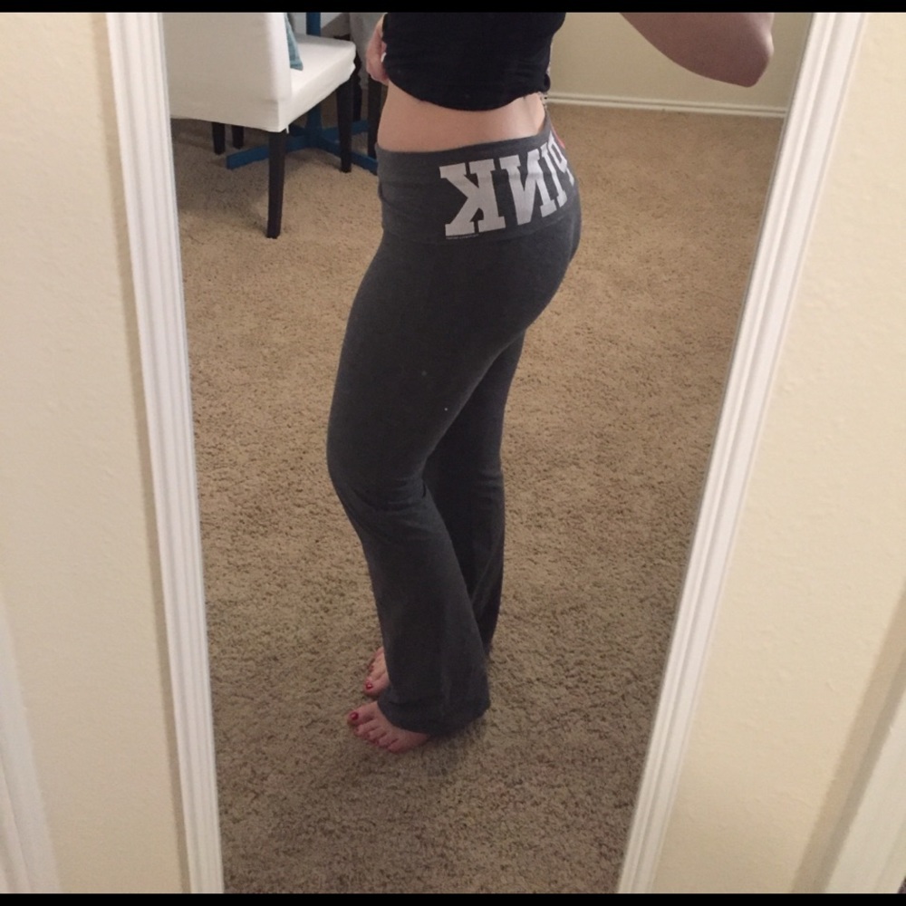 PINK Fold-over Yoga Flare Pants