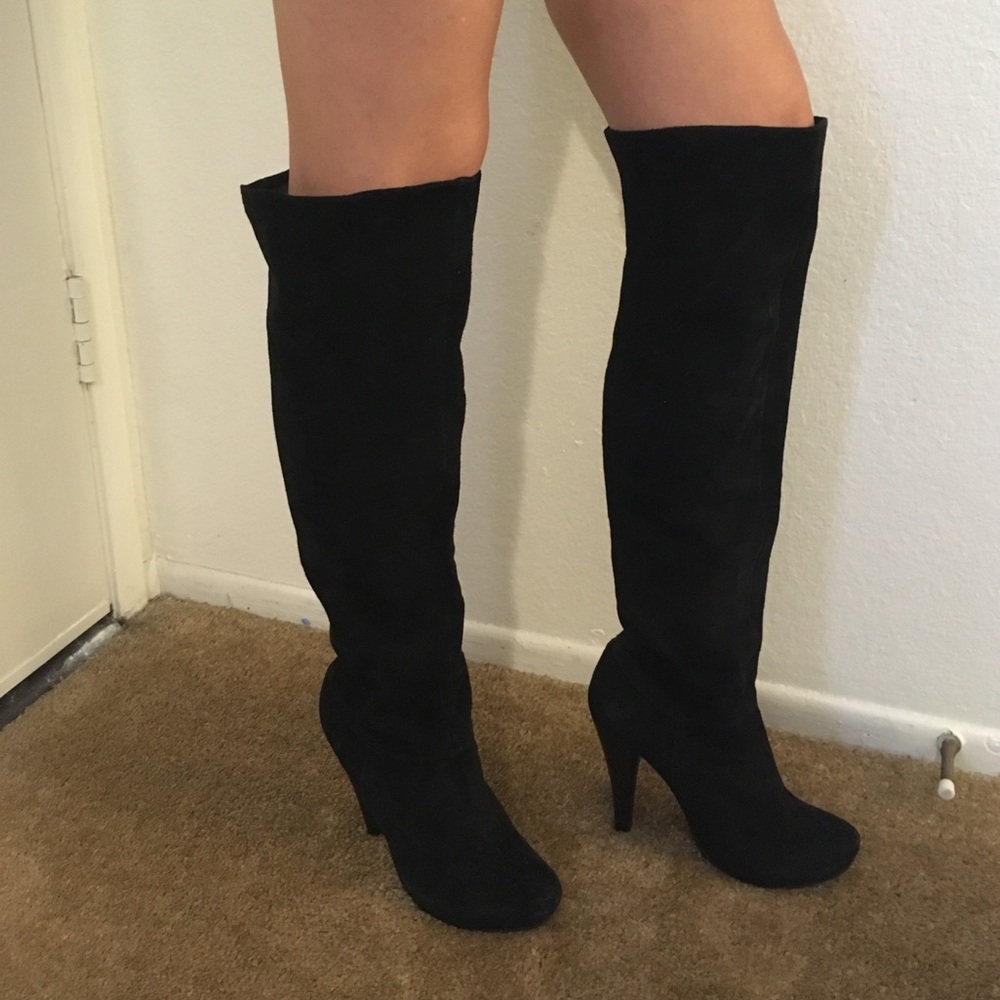 Bakers black suede over the knee boots sz 7