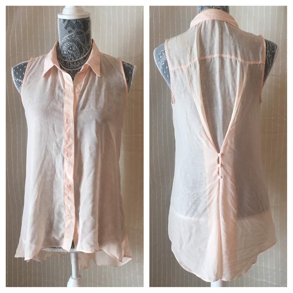 Sheer button down tank