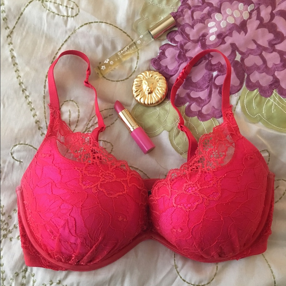 Victoria's Secret plunge deep coral pink bra