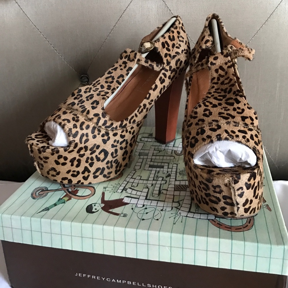 JEFFREY CAMPBELL FOXYWood Cheetah-Print Pony Hair - Picture 1 of 6