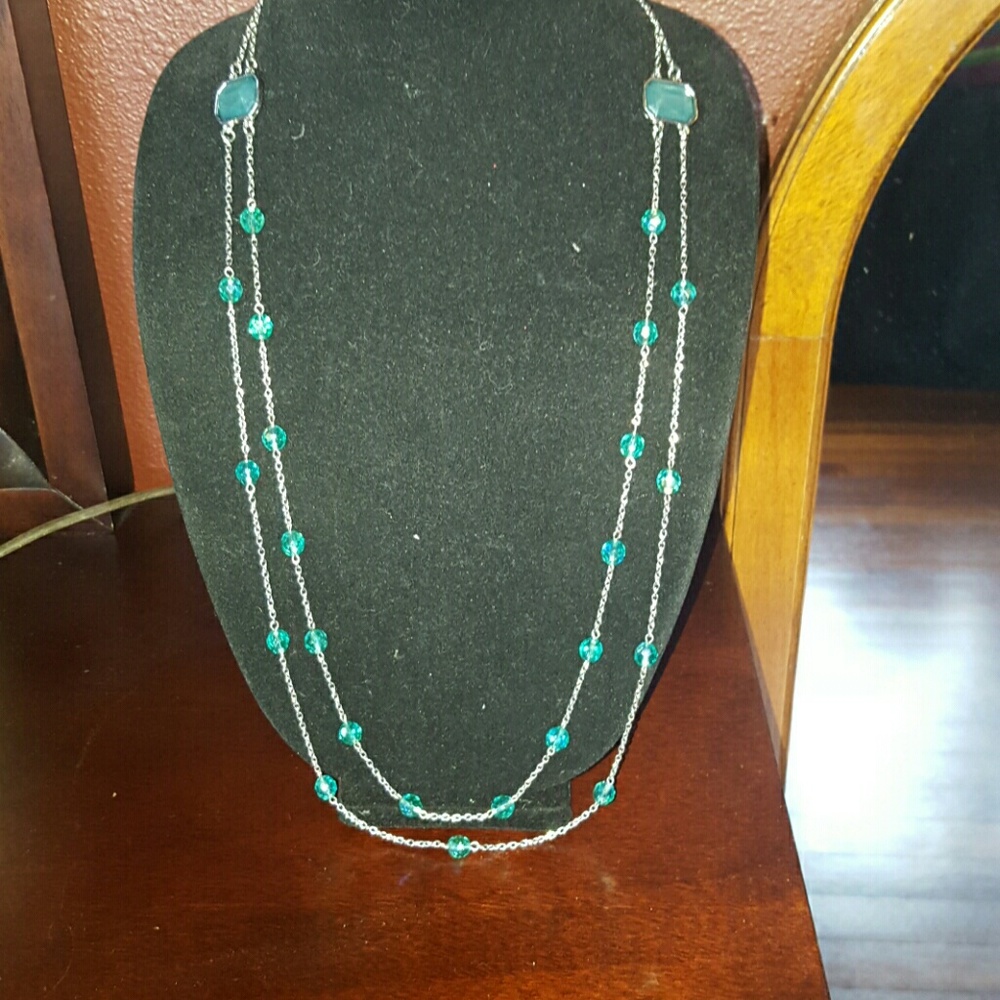 Double strand silver necklace