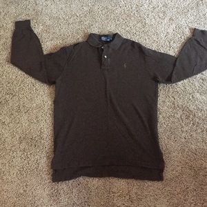 Polo by Ralph Lauren long sleeve polo brown Men M