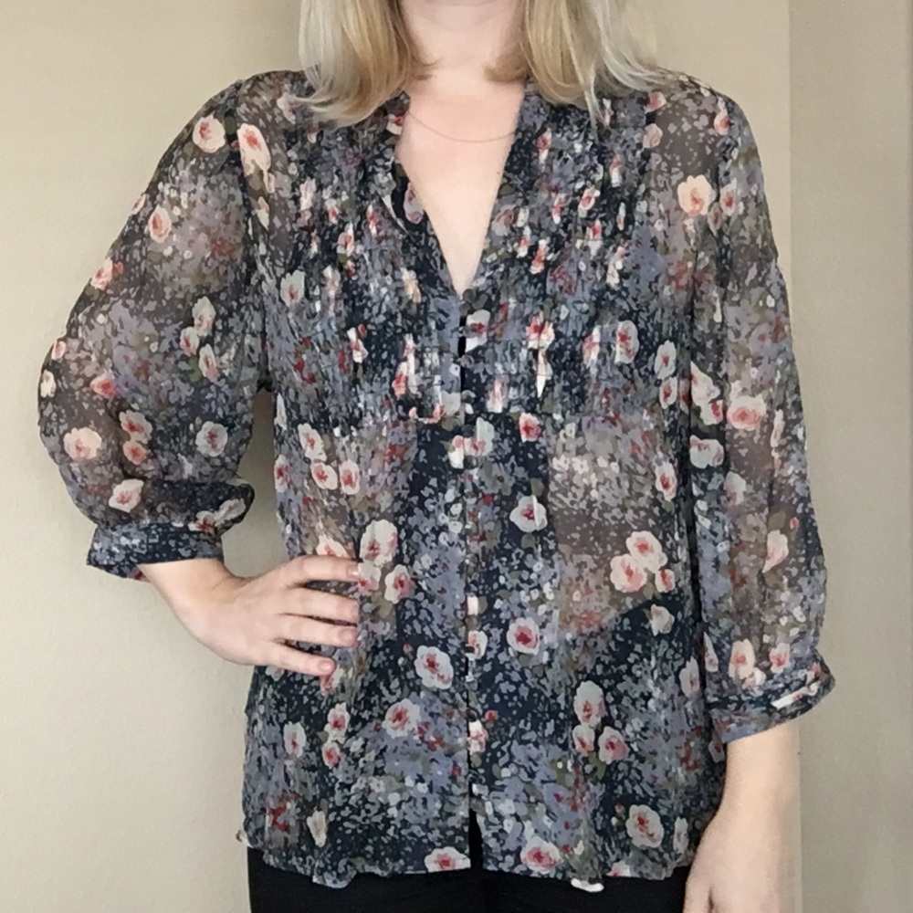 Joie Silk Button Front Blouse