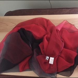 Moschino ombré red to black silk scarf