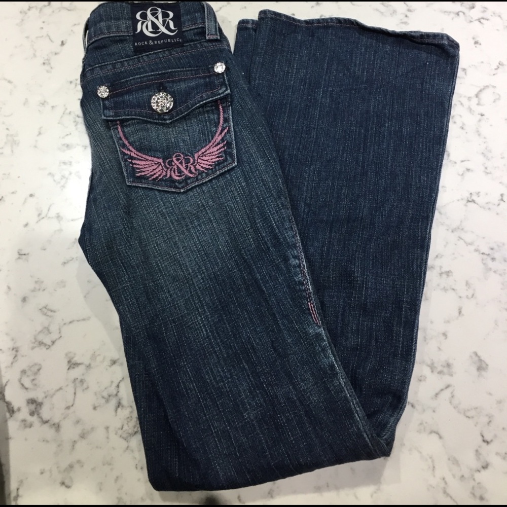 Rock & Republic boot cut jeans size 8