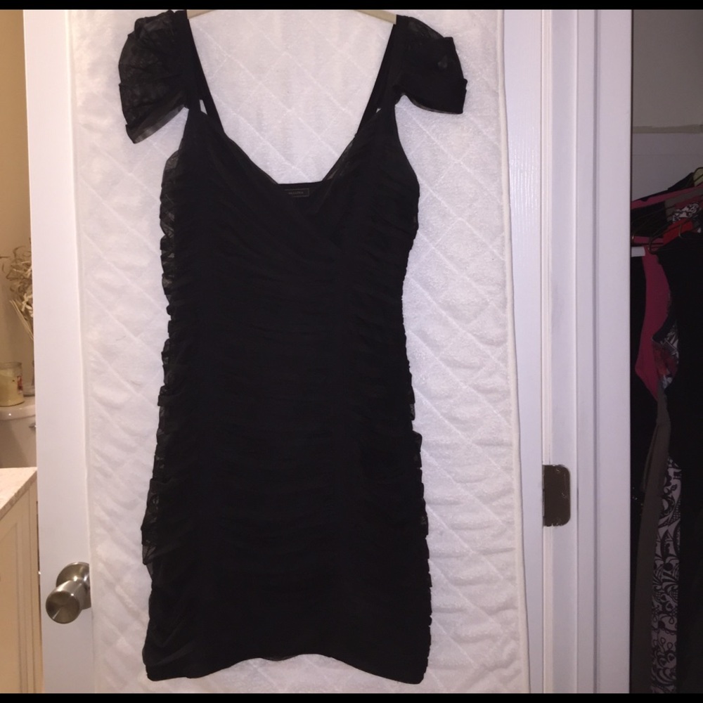 BCBG little black dress with cap sleeve